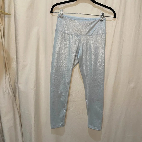 ZELLA Sparkle Shine Light Blue Crop Leggings - small - Picture 2 of 4